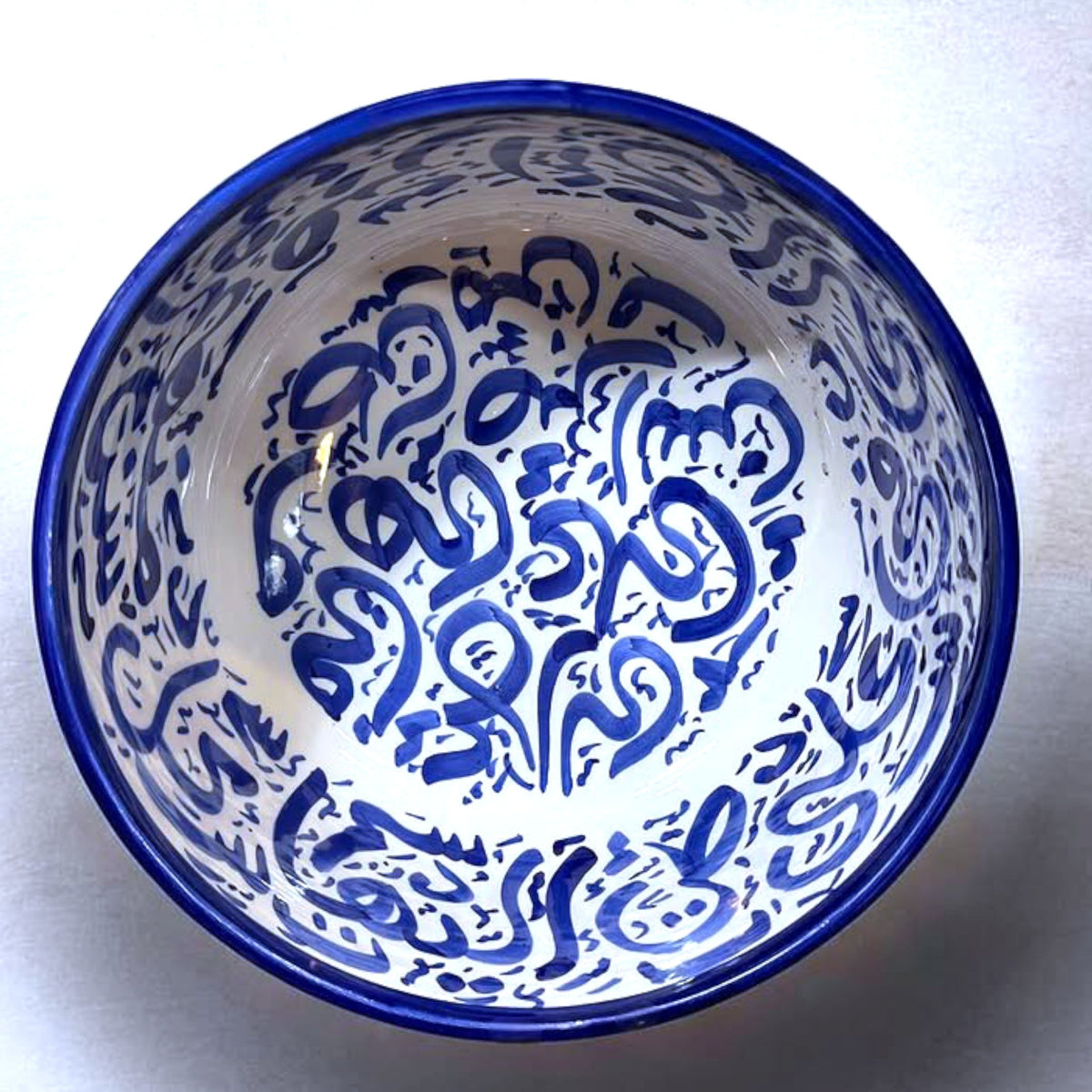 Handcrafted Moroccan Arabic Calligraphy  Bowls – Decorative & Functional Ceramic Serving Bowl