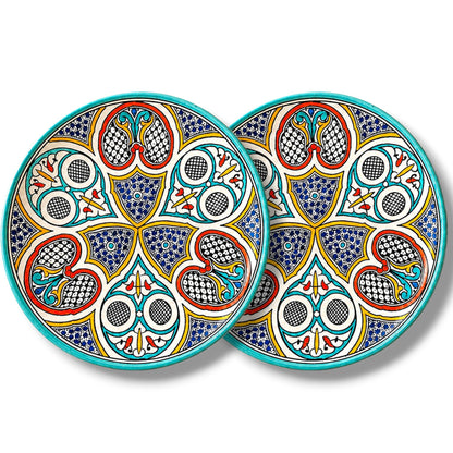 Handmade Moroccan Ceramic Plate – Hand-Painted Fez Pottery Serving