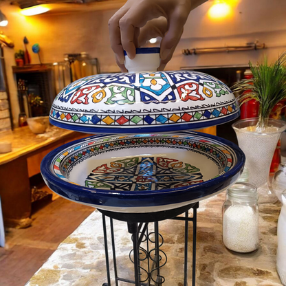 Hand-Painted Moroccan Tagine – fez pottery Ceramic Cooking Pot
