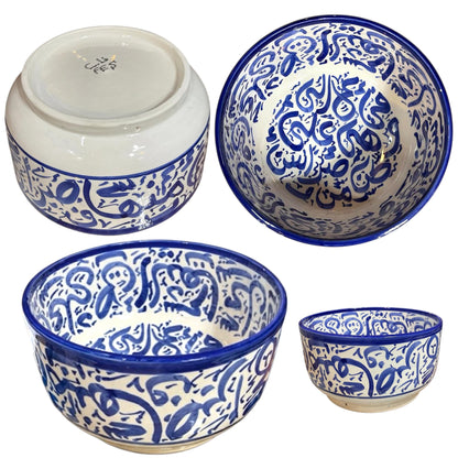 Handcrafted Moroccan Arabic Calligraphy  Bowls – Decorative & Functional Ceramic Serving Bowl