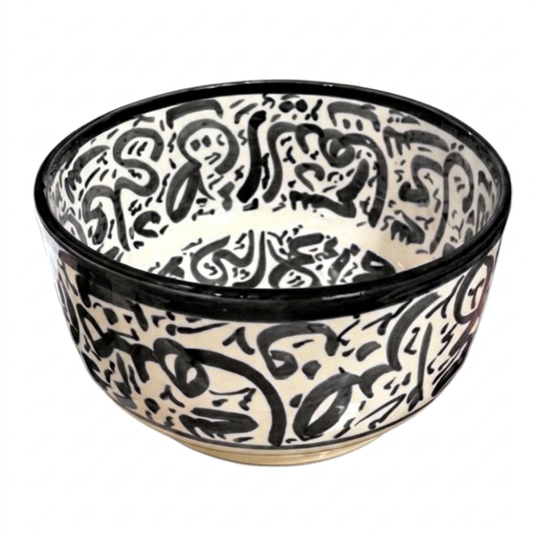 Handcrafted Moroccan Arabic Calligraphy  Bowls – Decorative & Functional Ceramic Serving Bowl