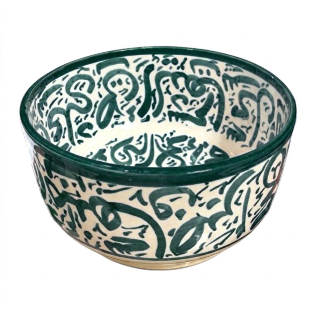 Handcrafted Moroccan Arabic Calligraphy  Bowls – Decorative & Functional Ceramic Serving Bowl