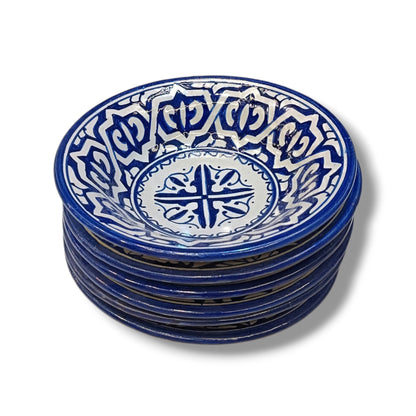 Set of 6 Moroccan Ceramic Bowls – Hand-Painted Berber Design, 20 cm (7.9")