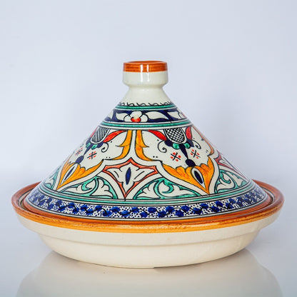 Moroccan Tagine with Hand-Painted Floral Design – Ceramic Cooking Pot