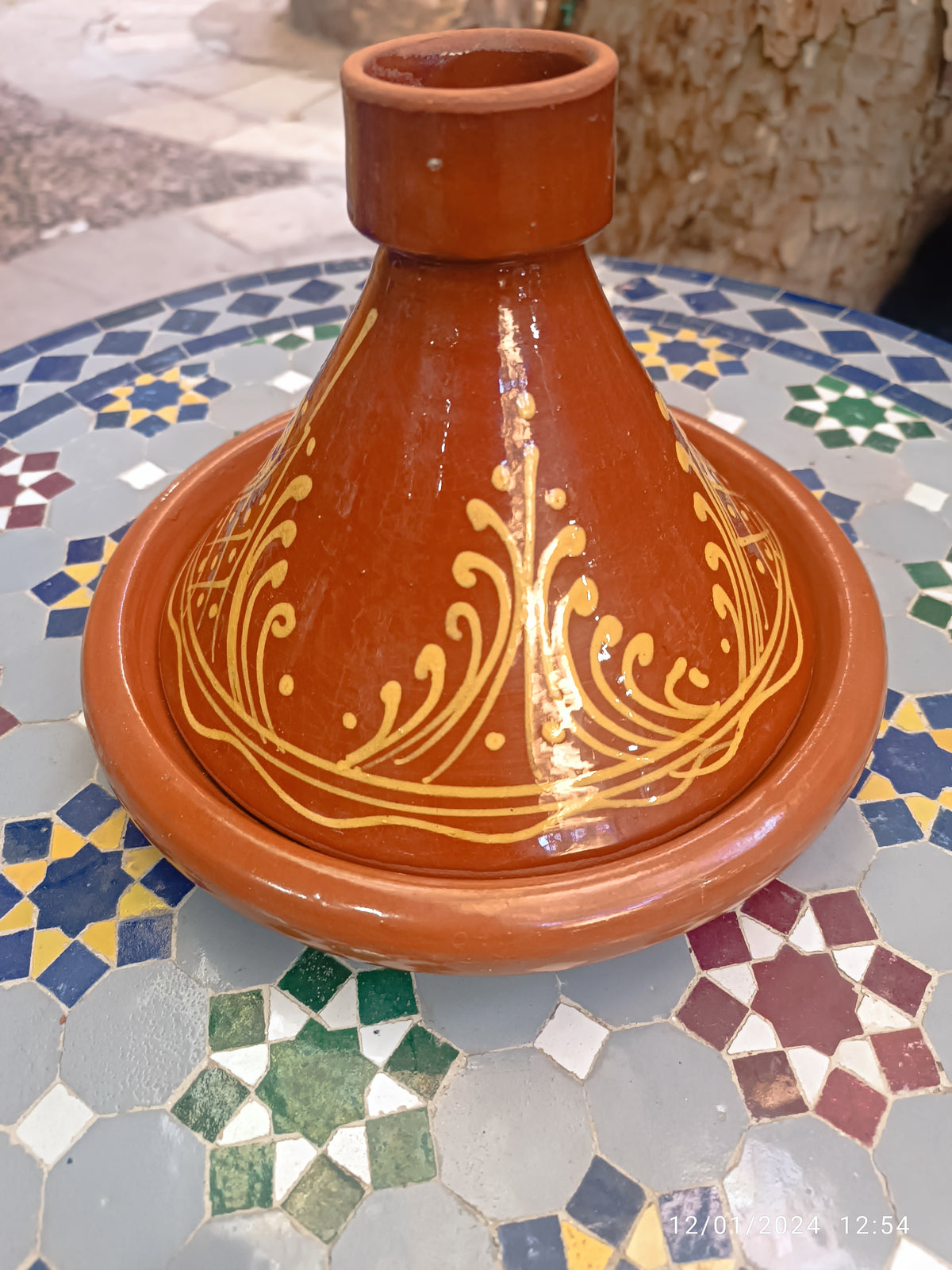 Handmade Moroccan Ceramic Tagine – Traditional Glazed Cooking Pot with Hand-Painted Design
