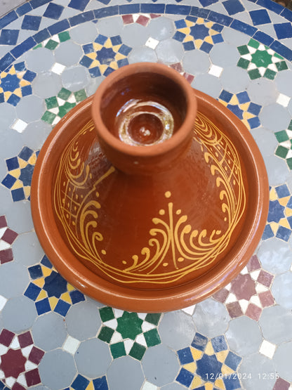 Handmade Moroccan Ceramic Tagine – Traditional Glazed Cooking Pot with Hand-Painted Design