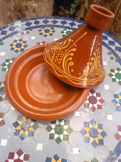 Handmade Moroccan Ceramic Tagine – Traditional Glazed Cooking Pot with Hand-Painted Design