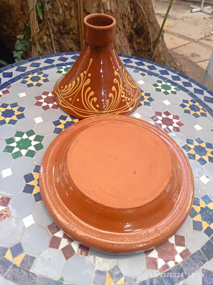Handmade Moroccan Ceramic Tagine – Traditional Glazed Cooking Pot with Hand-Painted Design