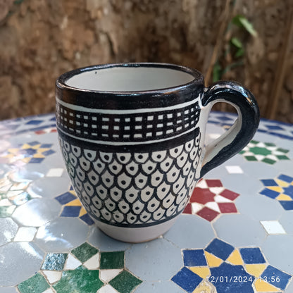Moroccan pottery mug handmade and hand painted 2 mugs