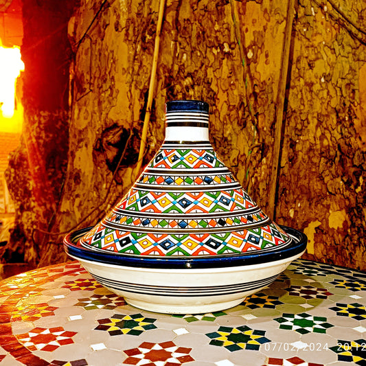 Moroccan Ceramic Serving Tagine – Decorative Food Presentation Dish