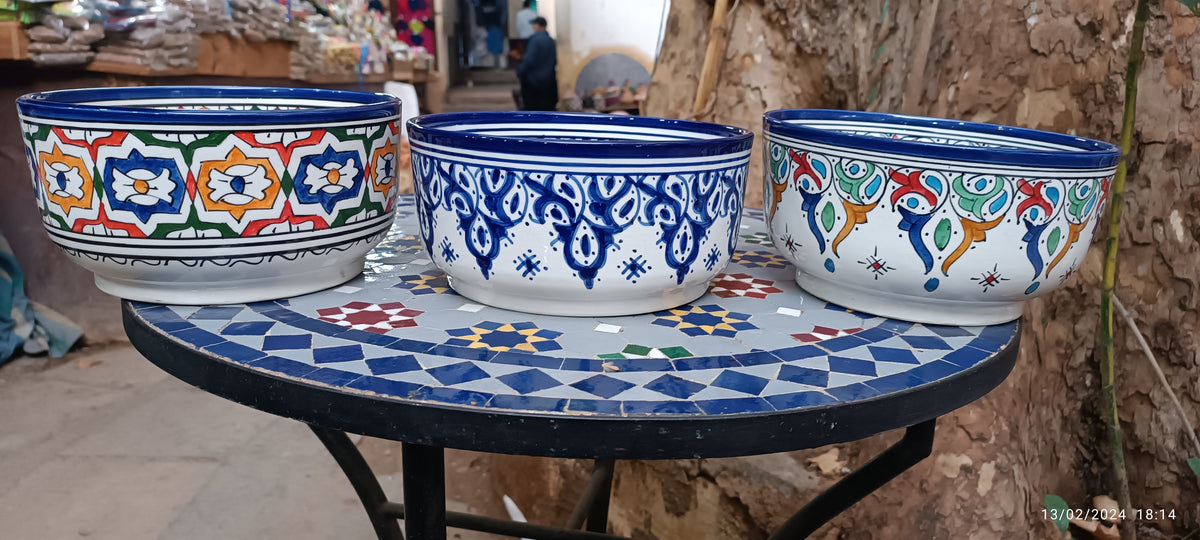 Handmade Moroccan Ceramic Bowls – Hand-Painted Moroccan Pottery