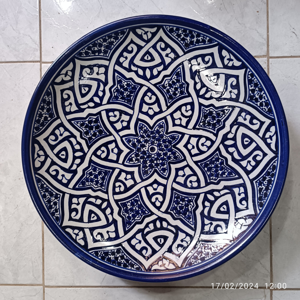 Handmade Moroccan Ceramic Plate – Hand-Painted Fez Pottery Serving