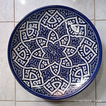 Handmade Moroccan Ceramic Plate – Hand-Painted Fez Pottery Serving