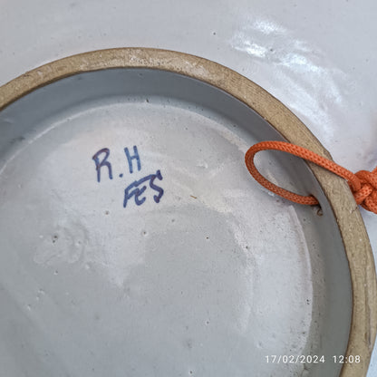 Handmade Moroccan Ceramic Plate – Hand-Painted Fez Pottery Serving