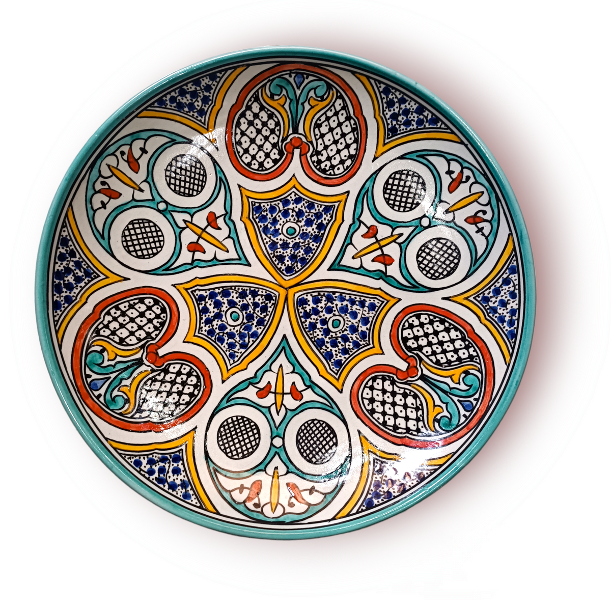Handmade Moroccan Ceramic Plate – Hand-Painted Fez Pottery Serving