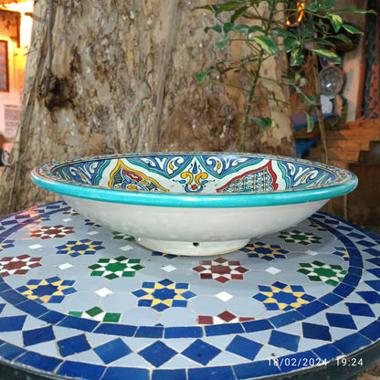 Moroccan Serving Bowl – Hand Painted Ceramic Bowl, 35 cm