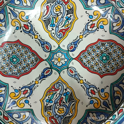 Moroccan Serving Bowl – Hand Painted Ceramic Bowl, 35 cm