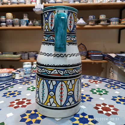 Handmade Moroccan Ceramic Pitcher carafes fez pottery