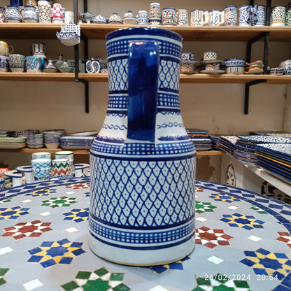 Handmade Moroccan Ceramic Pitcher carafes fez pottery