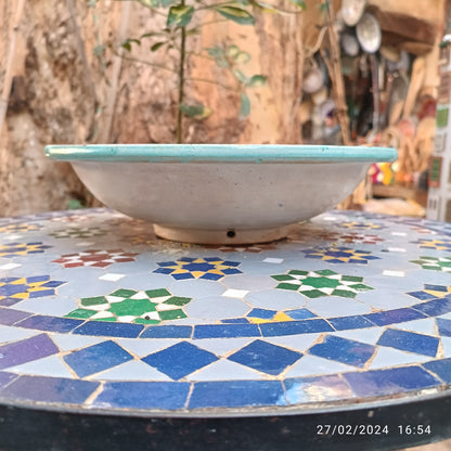 Moroccan Fez Pottery Serving Bowl – Hand Painted Ceramic Bowl, 35 cm
