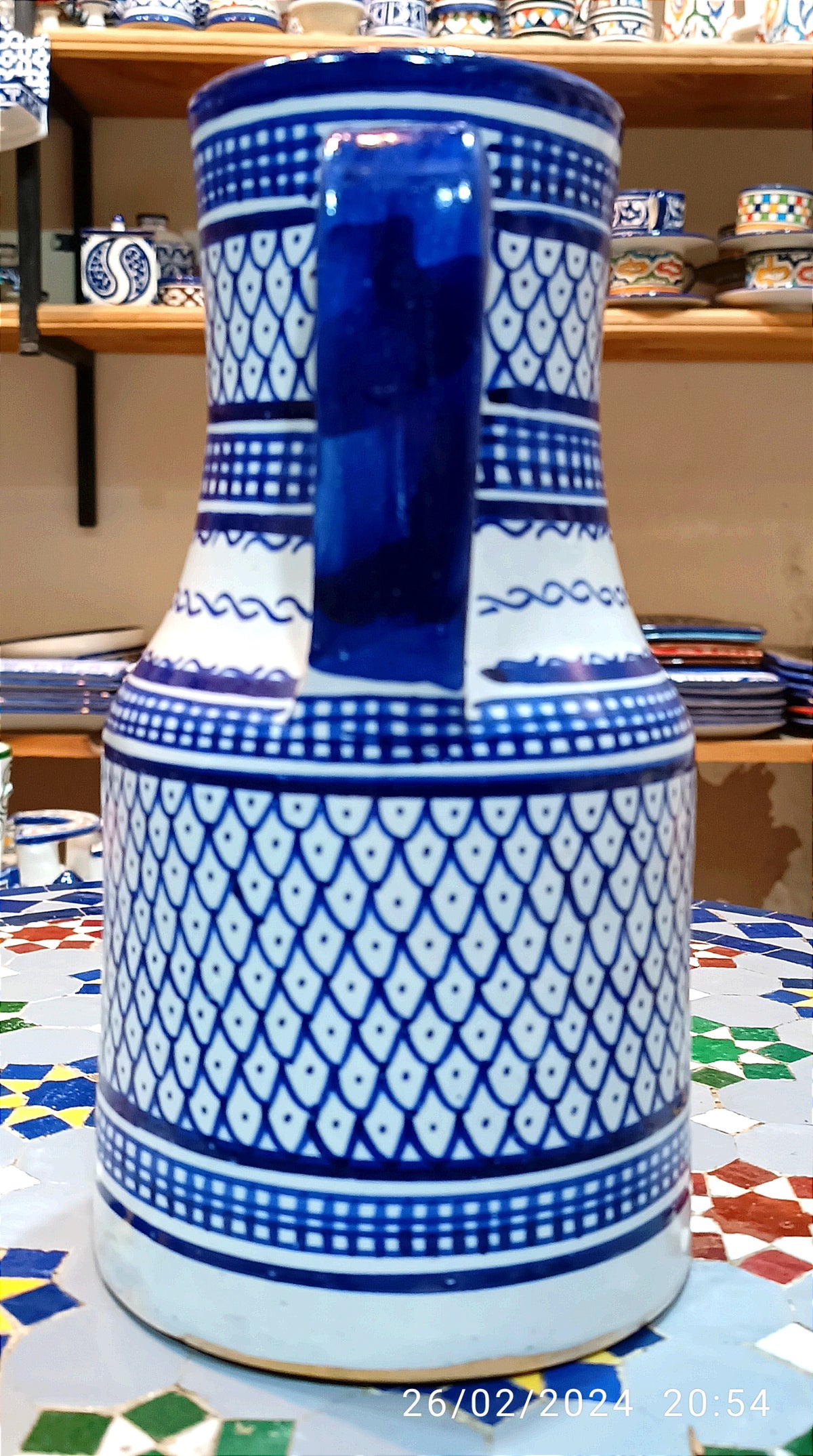 Handmade Moroccan Ceramic Pitcher carafes fez pottery