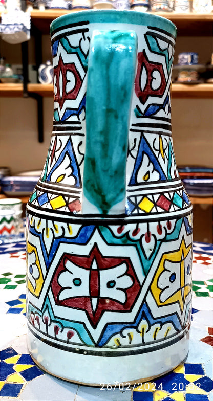 Handmade Moroccan Ceramic Pitcher carafes fez pottery