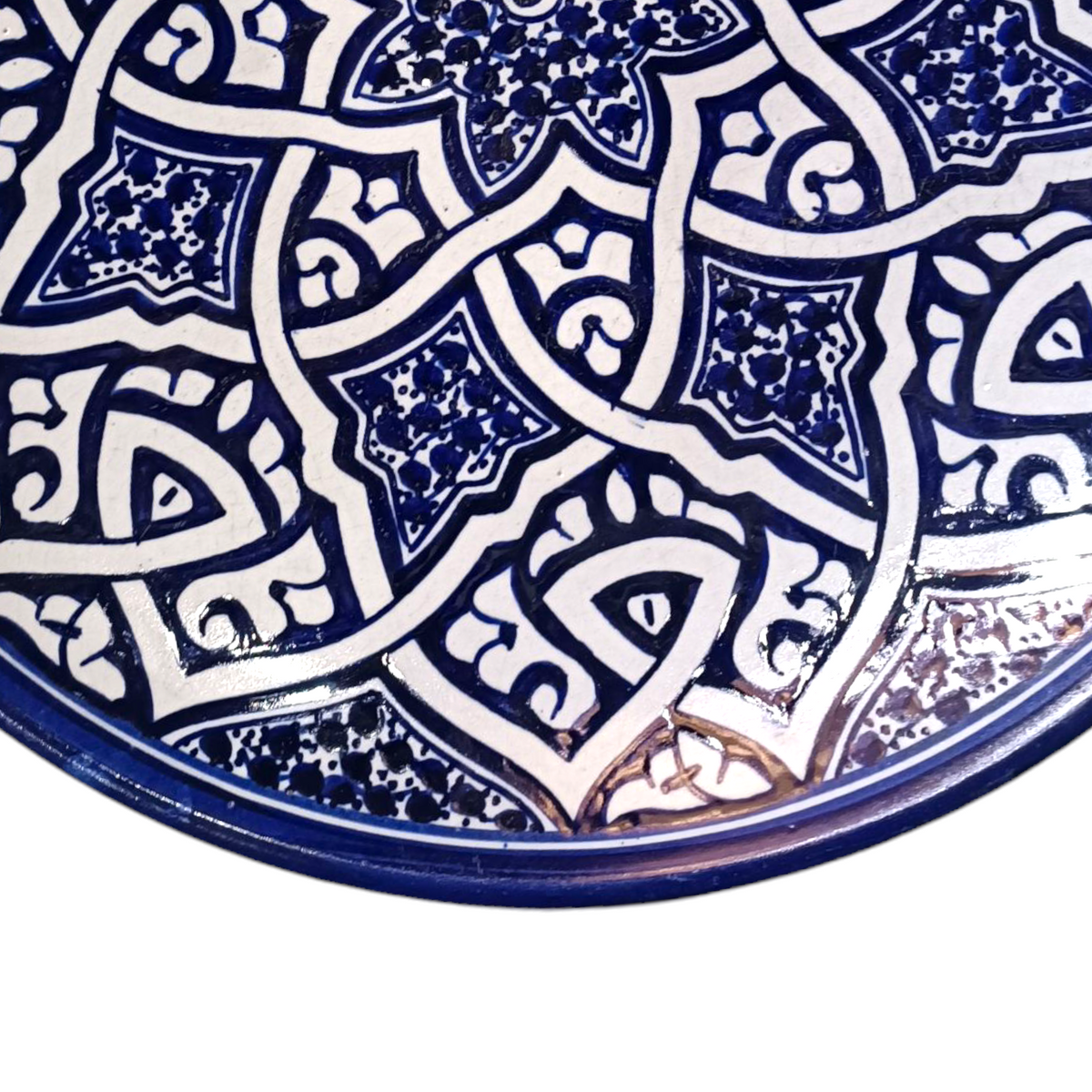 Handmade Moroccan Ceramic Plate – Hand-Painted Fez Pottery Serving