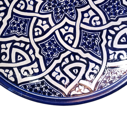 Handmade Moroccan Ceramic Plate – Hand-Painted Fez Pottery Serving