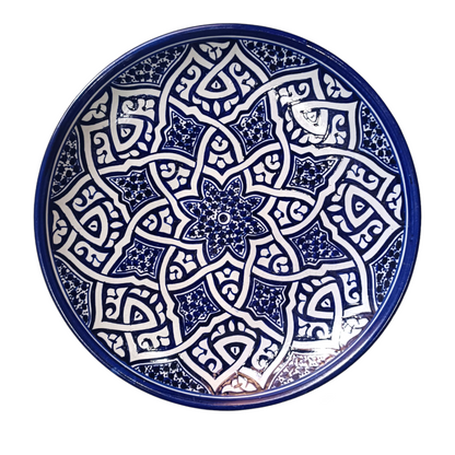 Handmade Moroccan Ceramic Plate – Hand-Painted Fez Pottery Serving