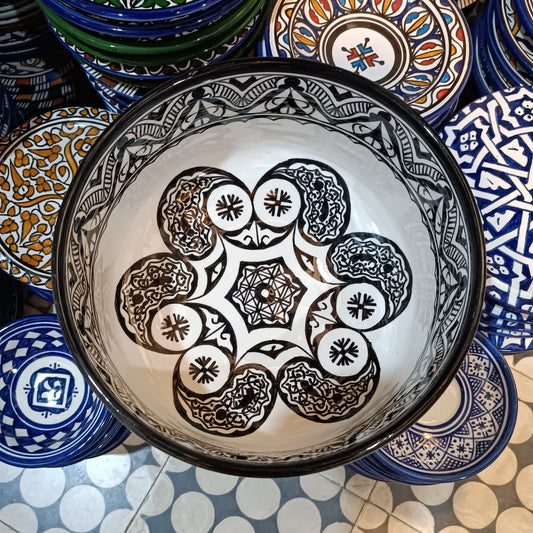 Handmade Moroccan Ceramic Decorative bowl – black & White (Copie) (Copie) (Copie)