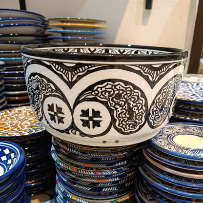 Handmade Moroccan Ceramic Decorative bowl – black & White (Copie) (Copie) (Copie)