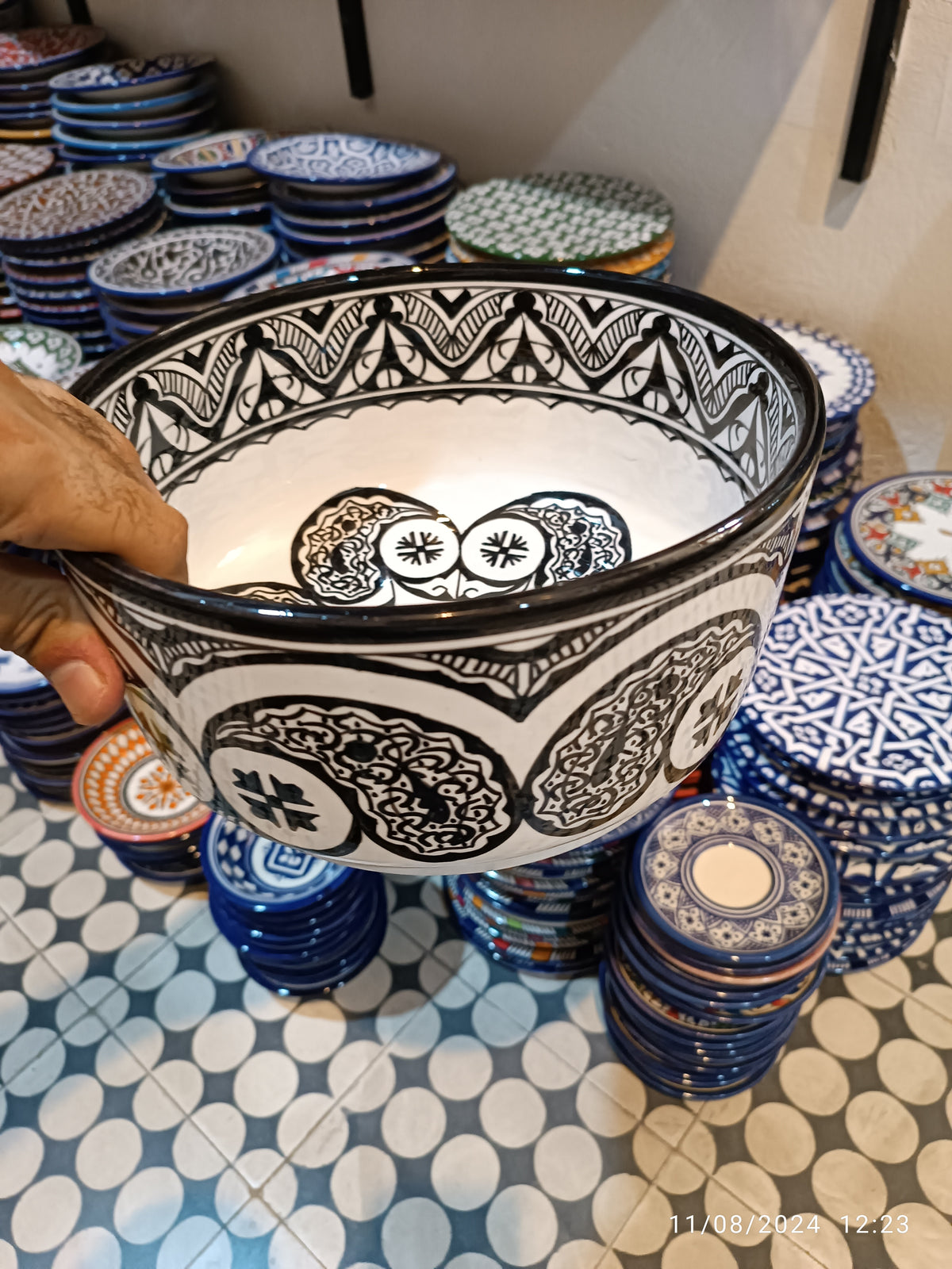 Handmade Moroccan Ceramic Decorative bowl – black & White (Copie) (Copie) (Copie)
