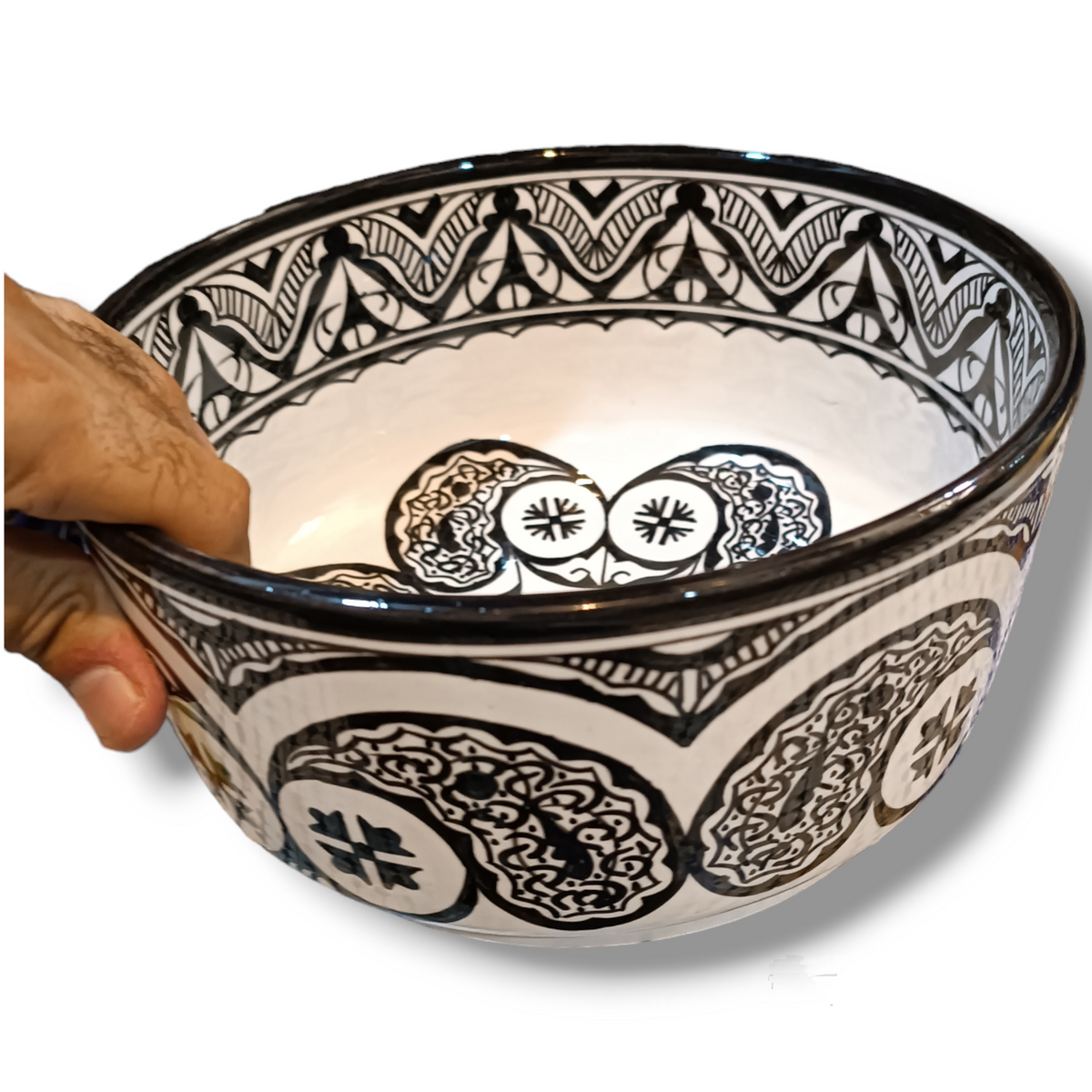 Handmade Moroccan Ceramic Decorative bowl – black & White (Copie) (Copie) (Copie)