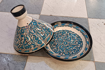 Authentic Ceramic Cooking Tagine Handmade Moroccan Tagine Pot with Hand-Painted Floral Design