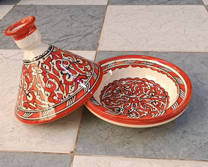 Authentic Ceramic Cooking Tagine Handmade Moroccan Tagine Pot with Hand-Painted Floral Design