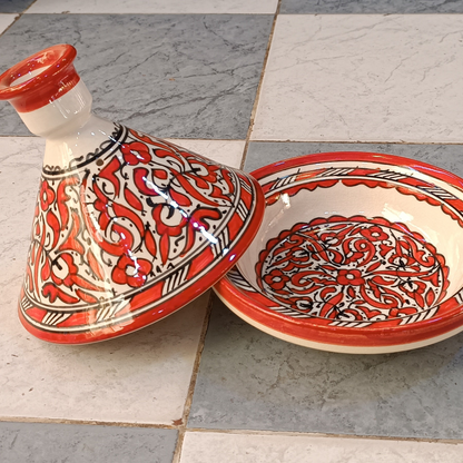 Authentic Ceramic Cooking Tagine Handmade Moroccan Tagine Pot with Hand-Painted Floral Design