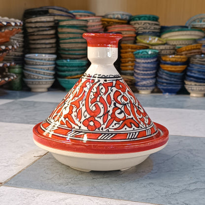 Authentic Ceramic Cooking Tagine Handmade Moroccan Tagine Pot with Hand-Painted Floral Design