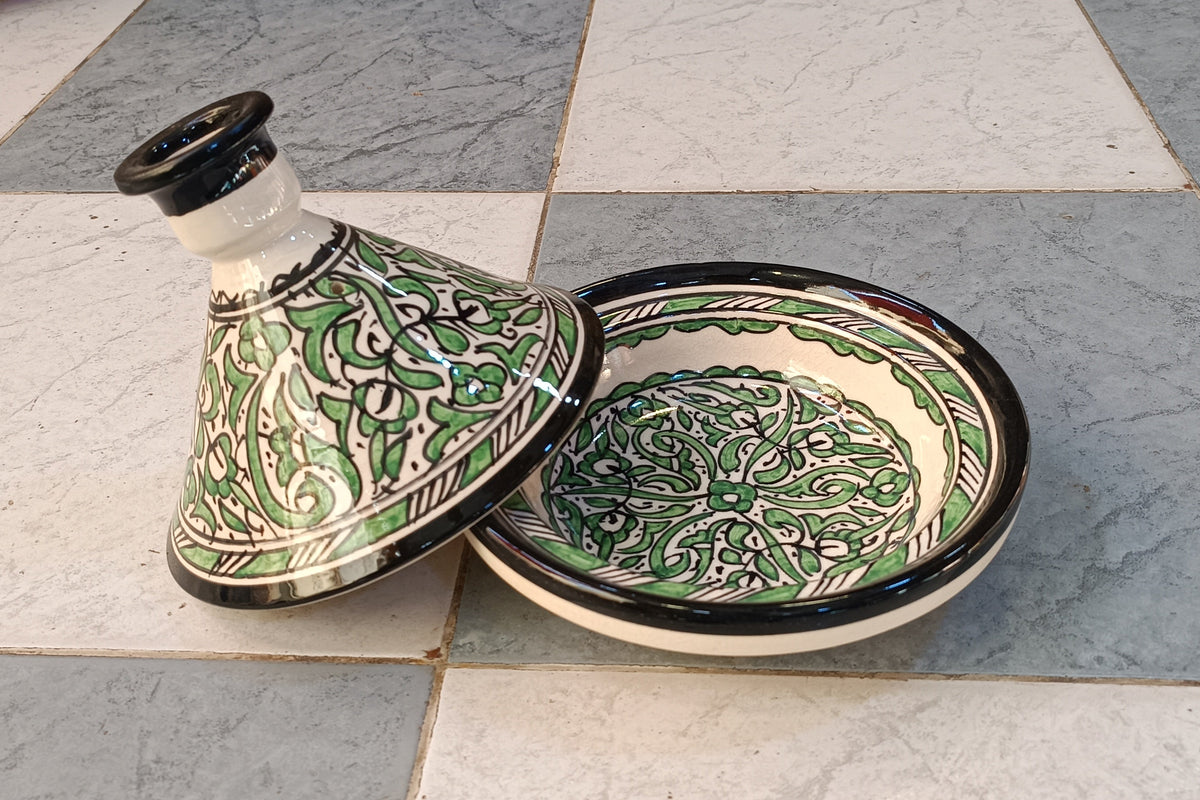 Authentic Ceramic Cooking Tagine Handmade Moroccan Tagine Pot with Hand-Painted Floral Design