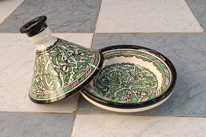 Authentic Ceramic Cooking Tagine Handmade Moroccan Tagine Pot with Hand-Painted Floral Design