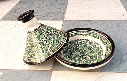 Authentic Ceramic Cooking Tagine Handmade Moroccan Tagine Pot with Hand-Painted Floral Design