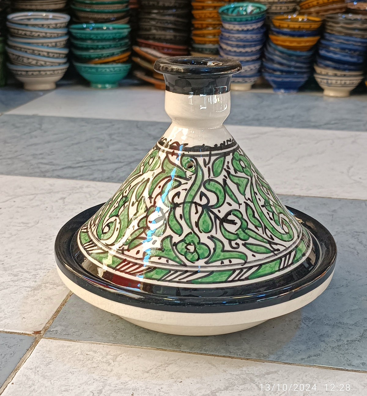 Authentic Ceramic Cooking Tagine Handmade Moroccan Tagine Pot with Hand-Painted Floral Design
