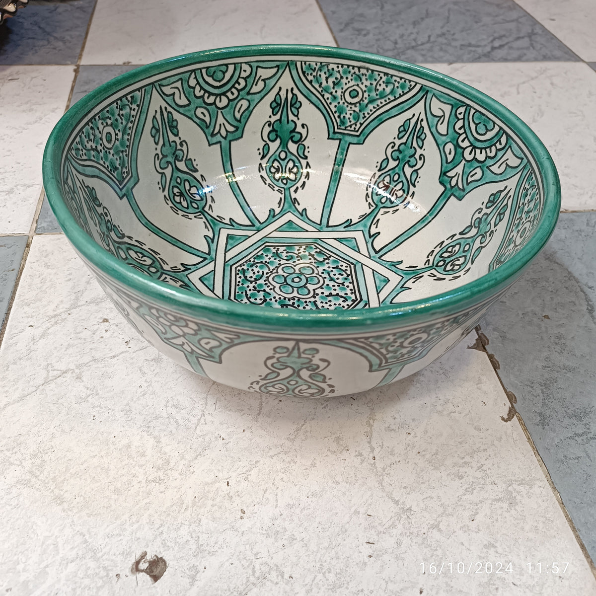 Handmade Moroccan Ceramic Serving Bowl – Hand Painted Pottery from Fez, Morocco | Dishwasher & Microwave Safe