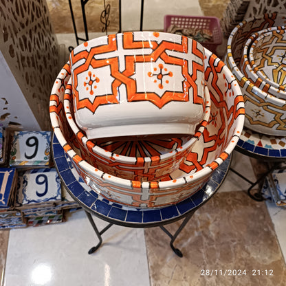 Handmade Moroccan fez pottery Bowls – Hand-Painted Moroccan ceramic