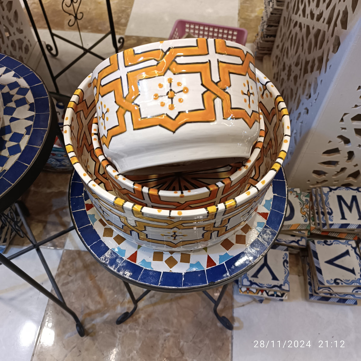 Handmade Moroccan fez pottery Bowls – Hand-Painted Moroccan ceramic