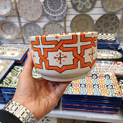 Handmade Moroccan fez pottery Bowls – Hand-Painted Moroccan ceramic