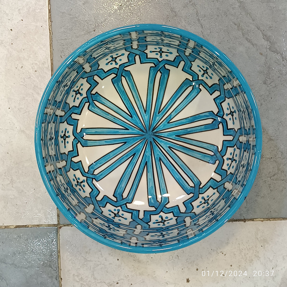 Handmade Moroccan Ceramic 4 Bowl Set – Hand-Painted Geometric Design | Fez Pottery