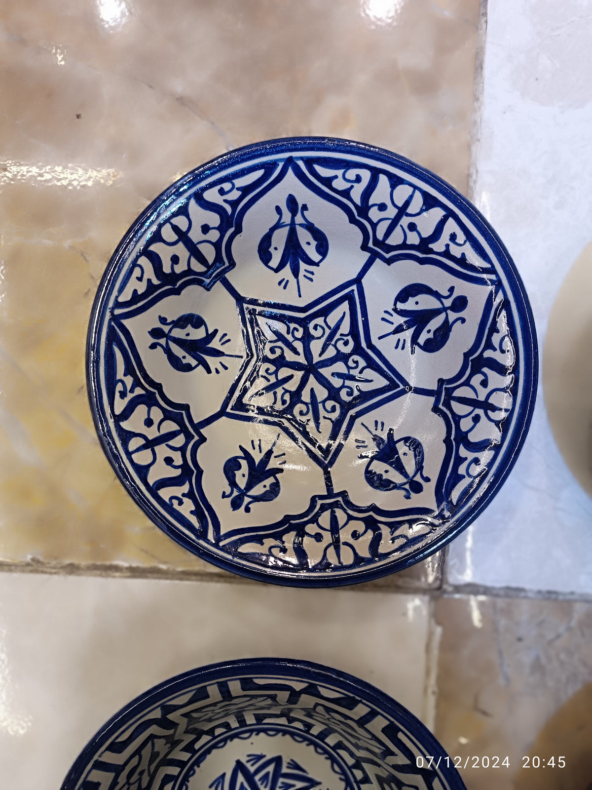 Set of 6 Moroccan Ceramic Bowls – Hand-Painted Berber Design, 20 cm (7.9")