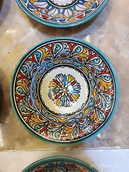 Set of 6 Moroccan Ceramic Bowls – Hand-Painted Berber Design, 20 cm (7.9")