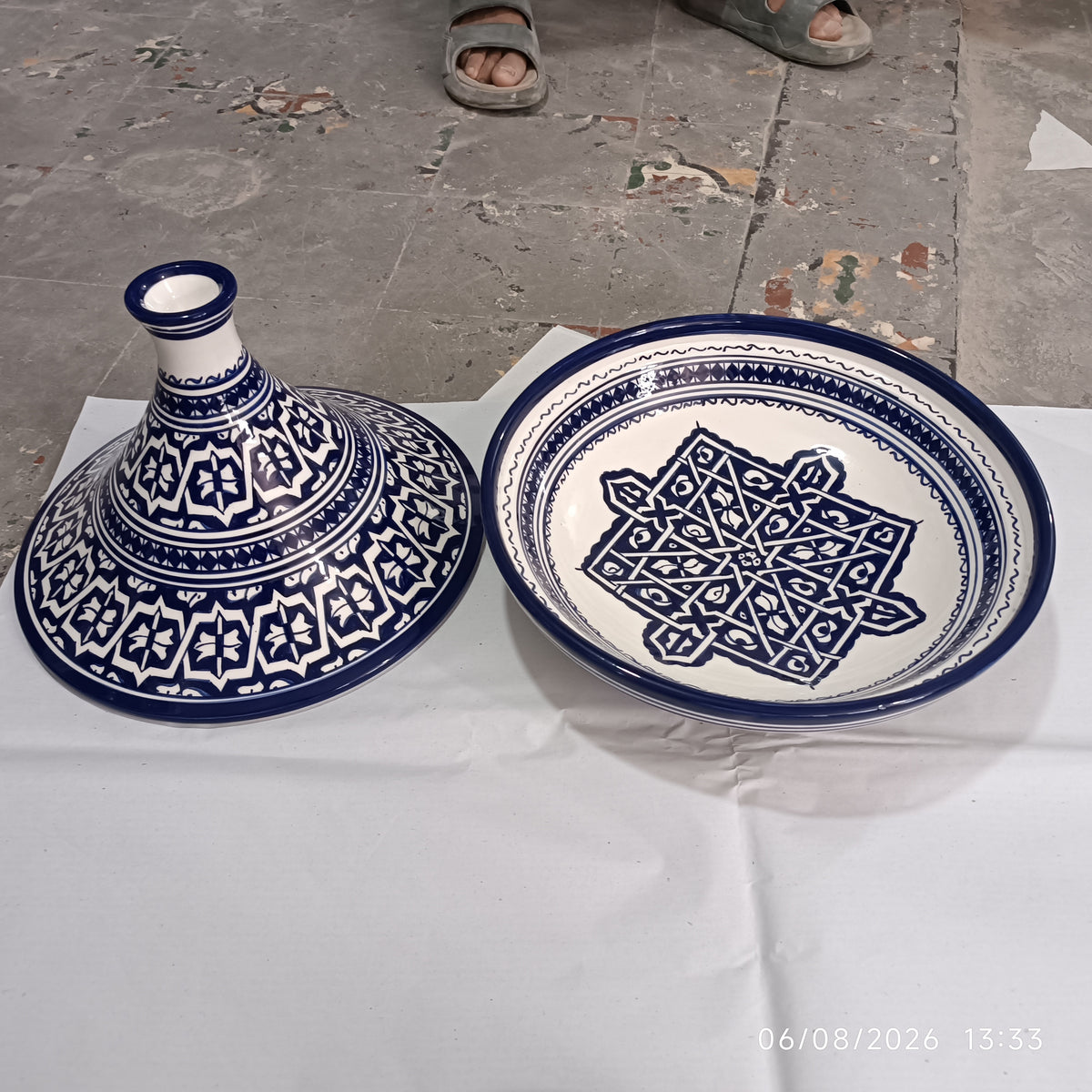 Moroccan fez pottery serving Tagine