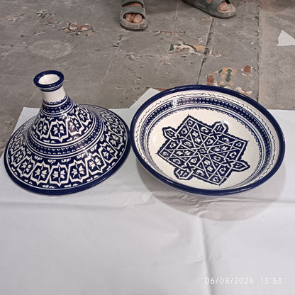 Moroccan fez pottery serving Tagine